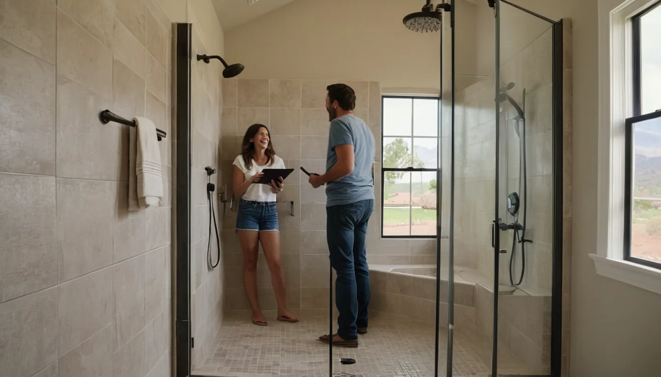 A bright, newly remodeled bathroom with a walk-in shower in a Whittier home